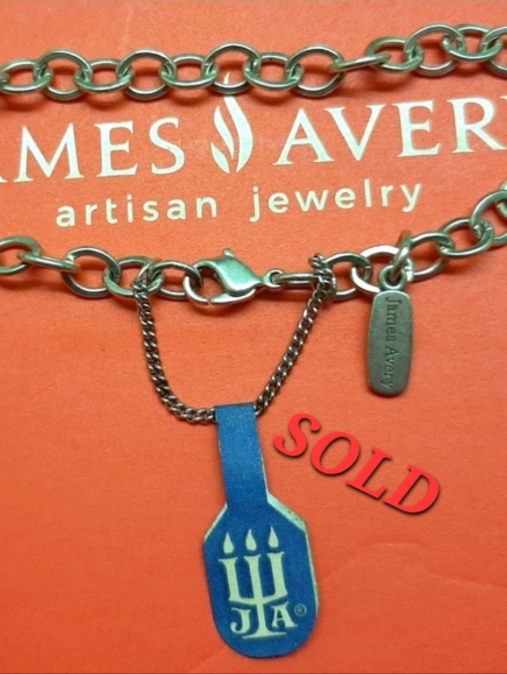 *SOLD* James Avery RETIRED .925 Sterling Silver Forged Link Bracelet Charm 6.5"